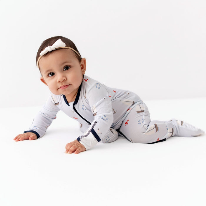 Sailboats Zippered Footie