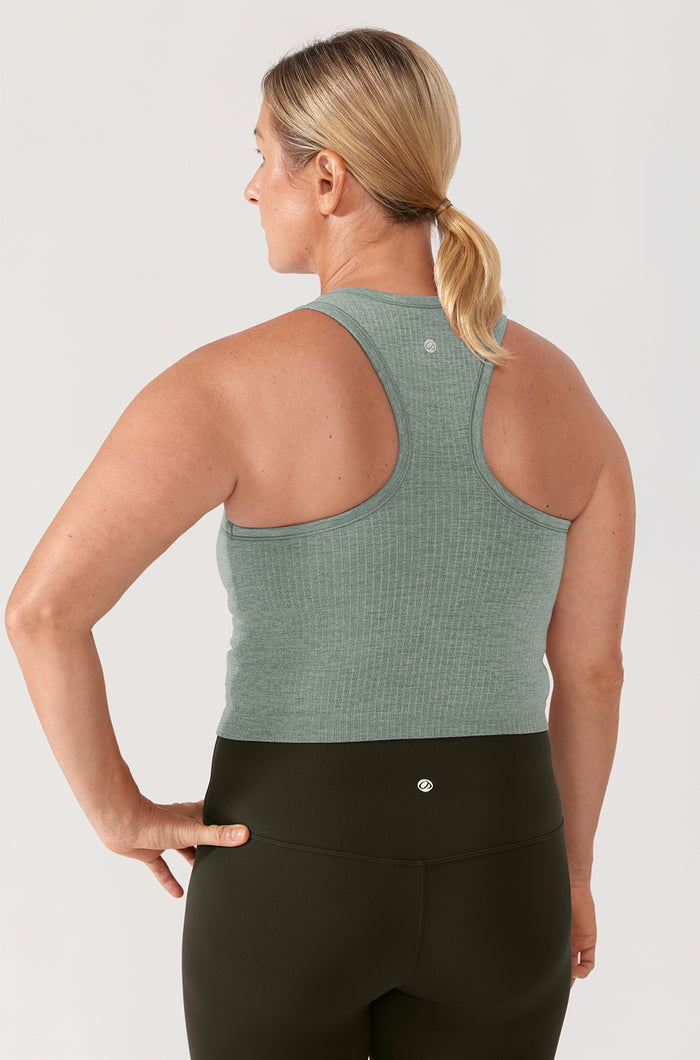 Women's Seamless Ribbed Cropped Tank Top Black