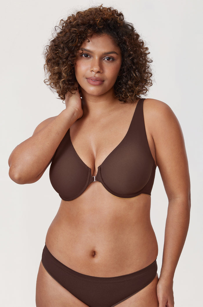 Women's Seamless U-back Front Closure Bra Hazelnut