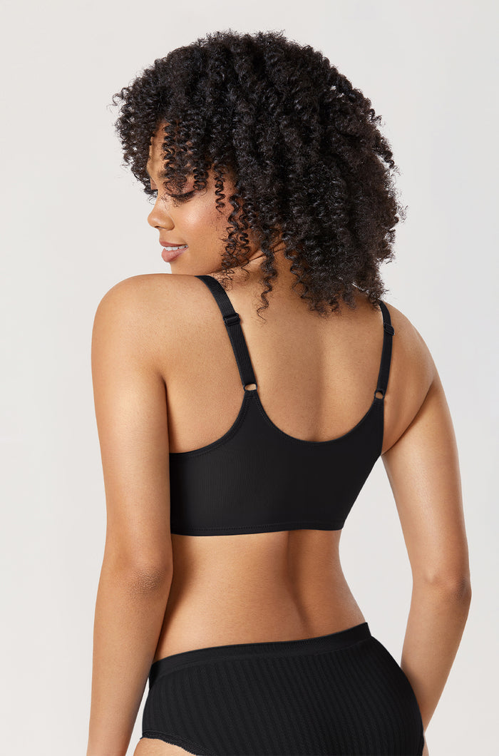Women's Seamless U-back Front Closure Bra Black