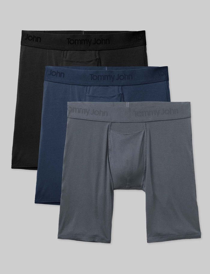 Second Skin Boxer Brief 8" (3-Pack)::Dress Blues/Turbulence Grey/Black