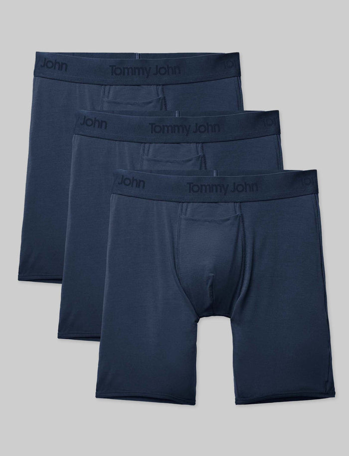 Second Skin Boxer Brief 8" (3-Pack)::Dress Blues