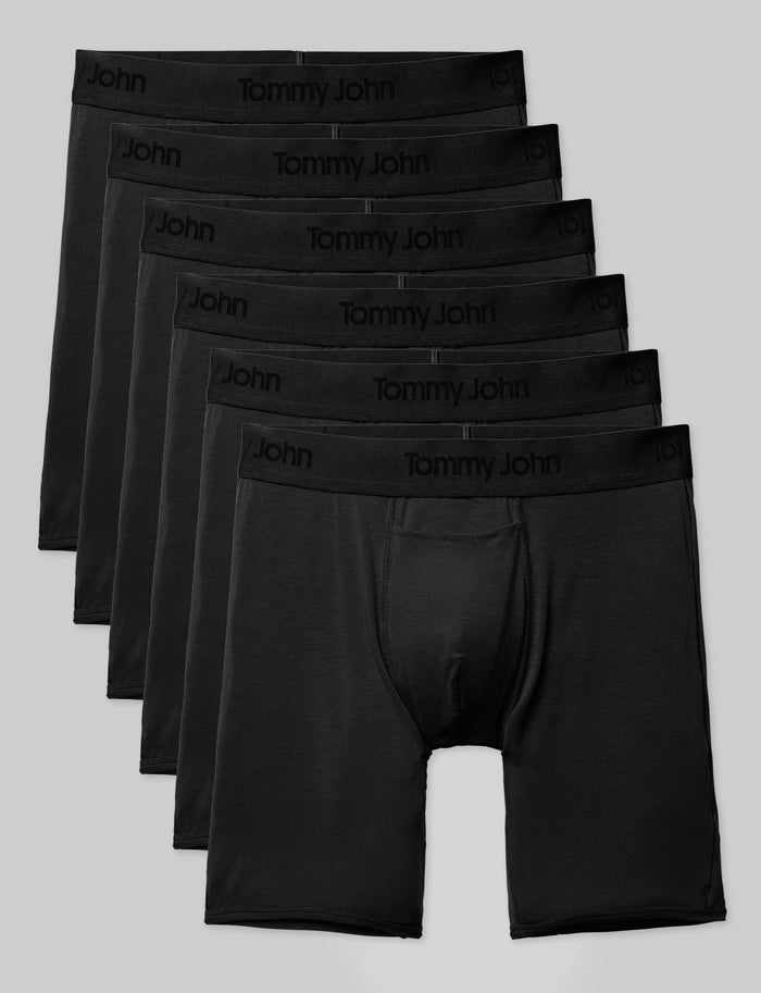 Second Skin Boxer Brief 8" (6-Pack)::Black