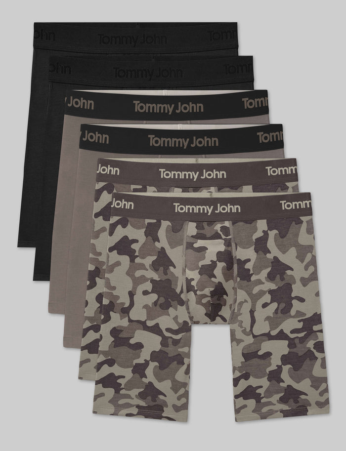 Second Skin Boxer Brief 8" (6-Pack)::Black/Falcon/Falcon Camo