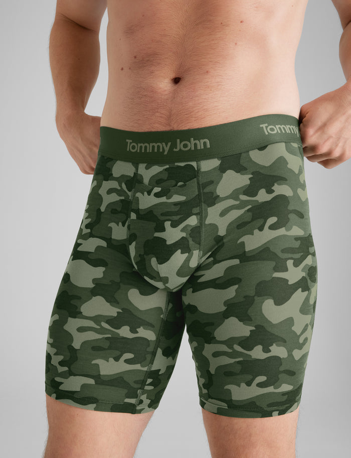 Second Skin Boxer Brief 8"::Camo Bronze Green