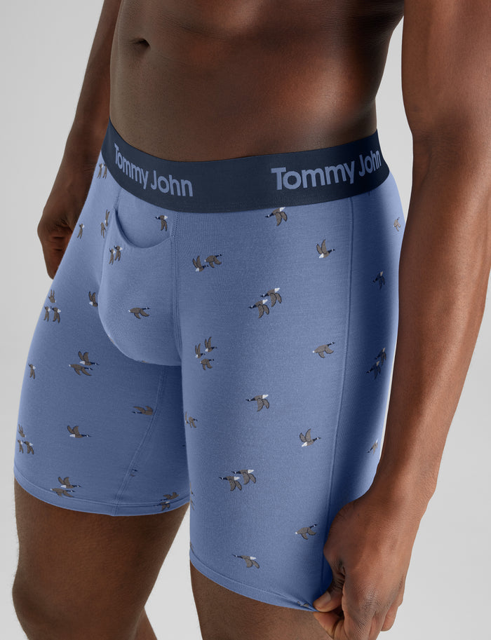 Second Skin Boxer Brief 8"::Colony Blue Flying South