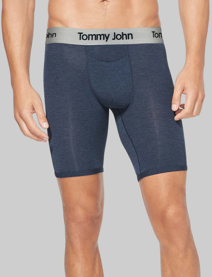 Second Skin Boxer Brief 8"::Dress Blues Heather
