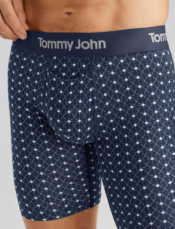 Second Skin Boxer Brief 8"::Dress Blues Geo Putter