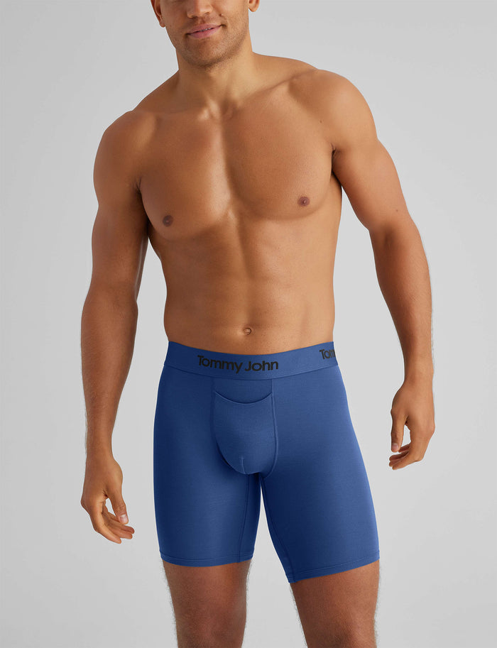 Second Skin Boxer Brief 8"::Blue Quartz
