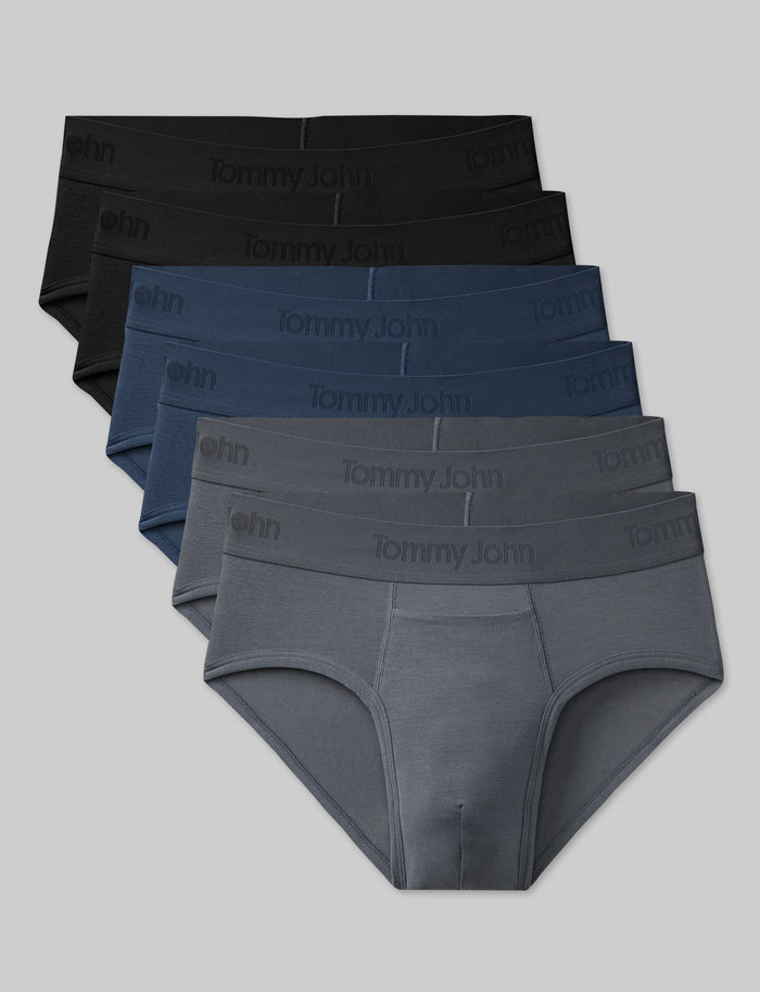 Second Skin Brief (6-Pack)::Black/Dress Blues/Turbulence