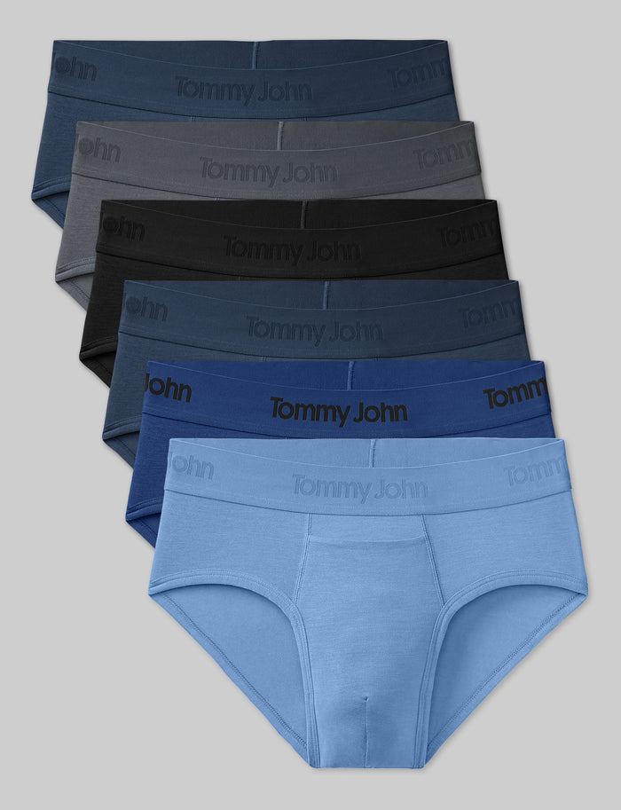 Second Skin Brief (6-Pack)::Blue/Turbulence/Black/Blue/Quartz/Della Robbia