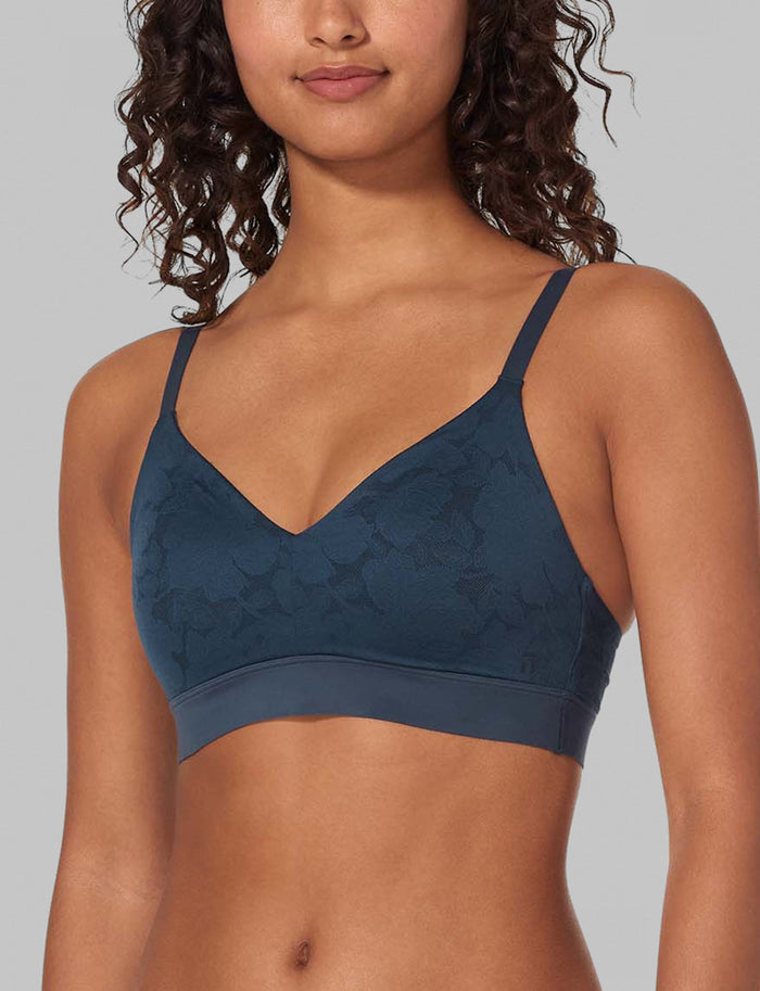 Second Skin Comfort Lace Bralette::Dress Blues Lace