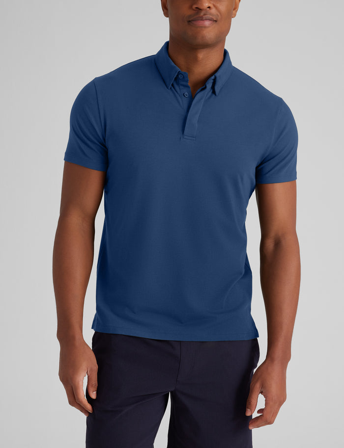 Second Skin Comfort Polo::Navy Peony