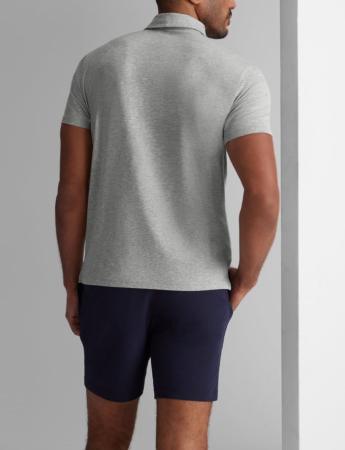 Second Skin Comfort Polo::Heather Grey