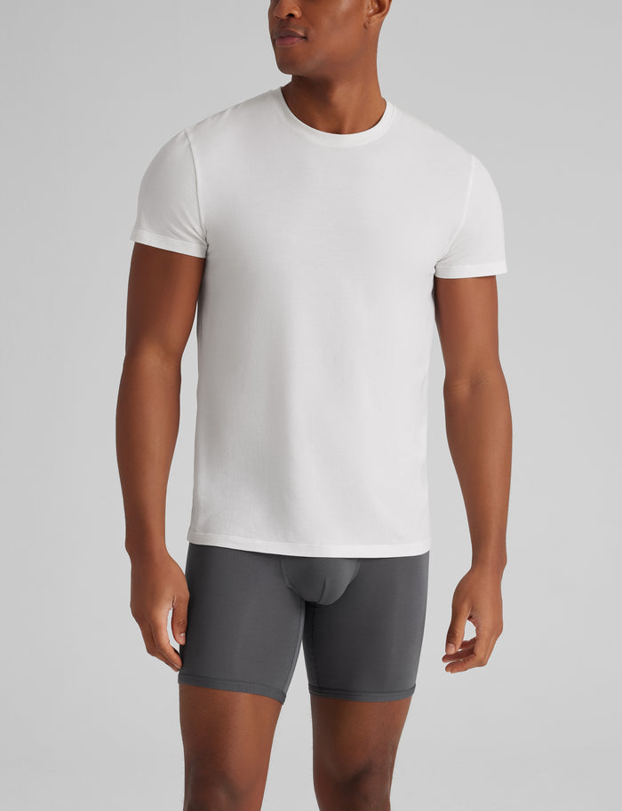 Second Skin Crew Neck Modern Fit Undershirt (3-Pack)::White