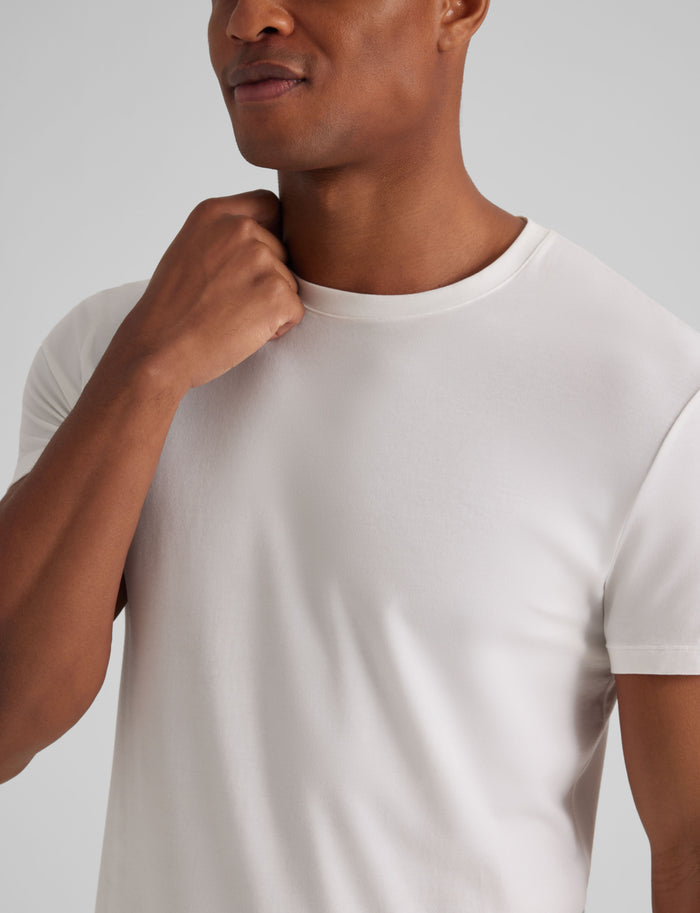Second Skin Crew Neck Modern Fit Undershirt (3-Pack)::White