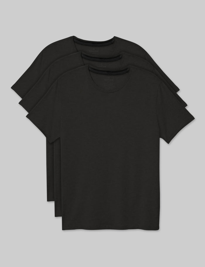 Second Skin Crew Neck Tee (3-Pack)::Black