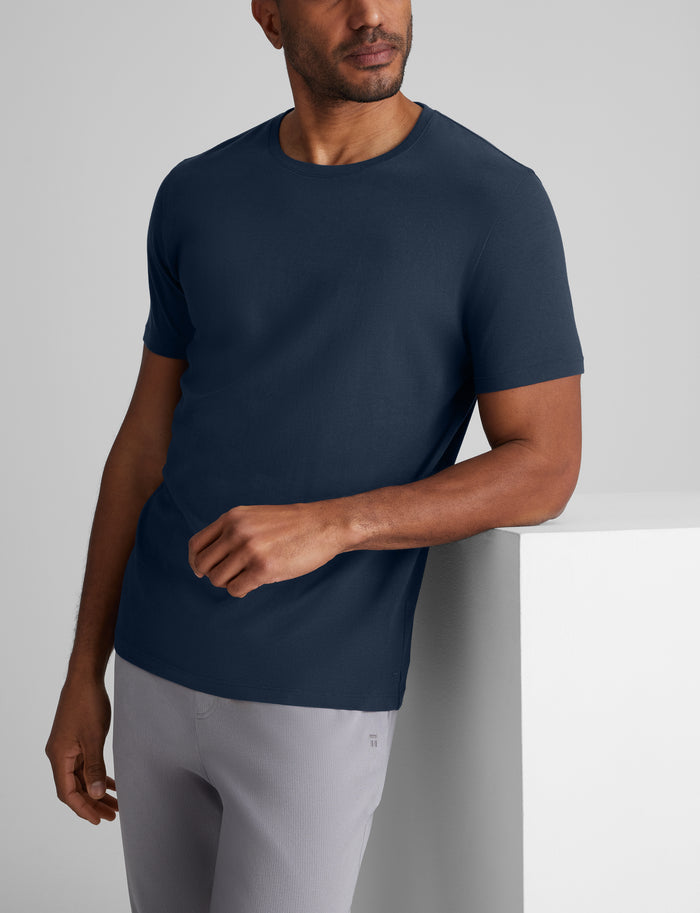 Second Skin Crew Neck Tee (3-Pack)::Black/White/Dress Blues