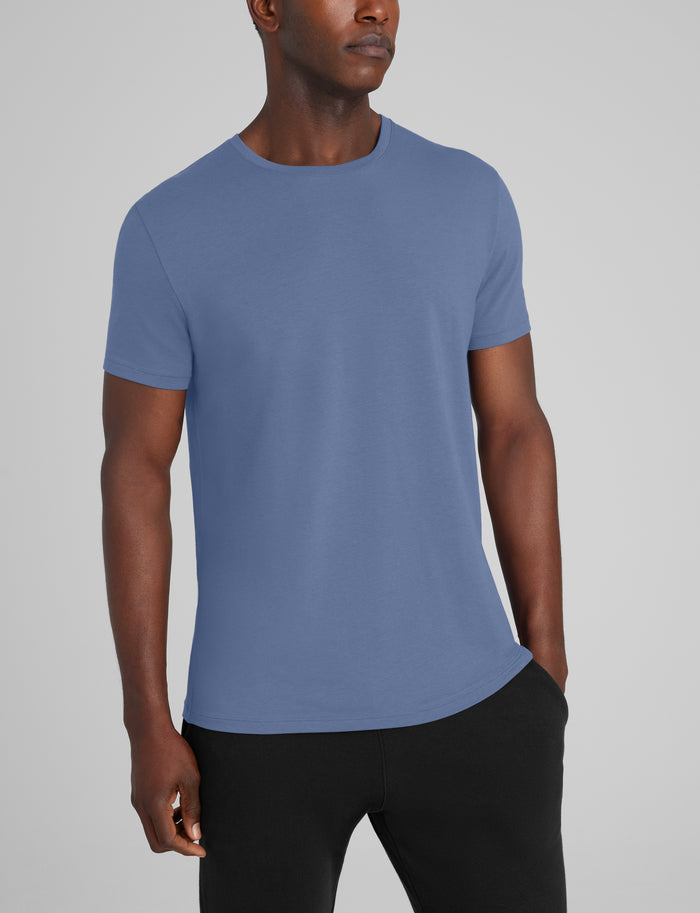Second Skin Crew Neck Tee::Colony Blue