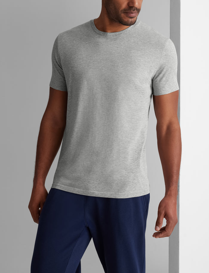 Second Skin Crew Neck Tee::Heather Grey