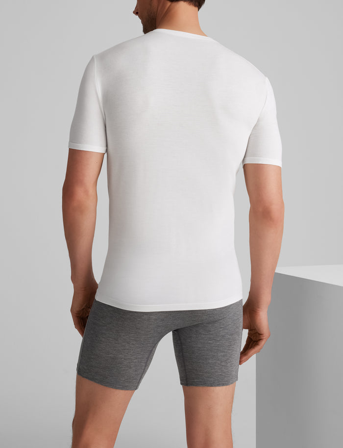 Second Skin High V-Neck Stay-Tucked Undershirt (6-Pack)::White