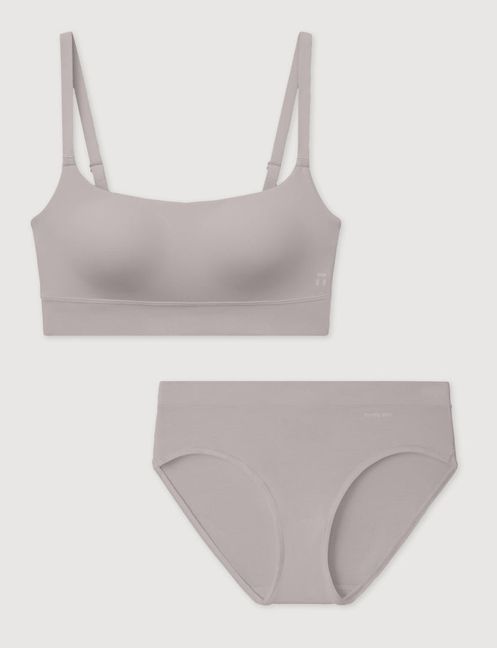 Second Skin Scoop Bralette & Brief Set::Ashes of Roses