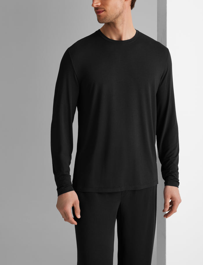 Second Skin Long Sleeve Sleep Tee::Black
