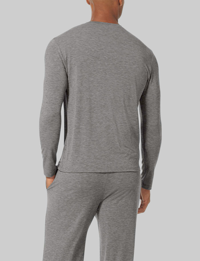 Second Skin Long Sleeve Sleep Tee::Medium Heather Grey