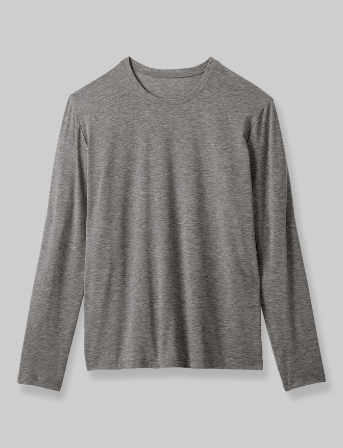 Second Skin Long Sleeve Sleep Tee::Medium Heather Grey::Swatch