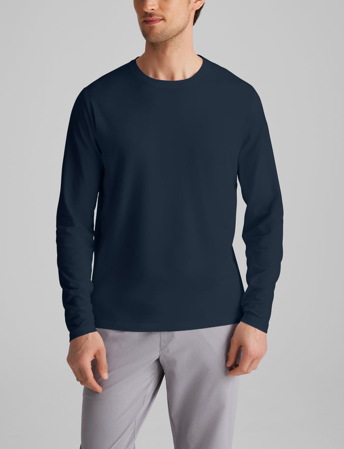 Second Skin Long Sleeve Tee (3-Pack)::Black/Dress Blues/White