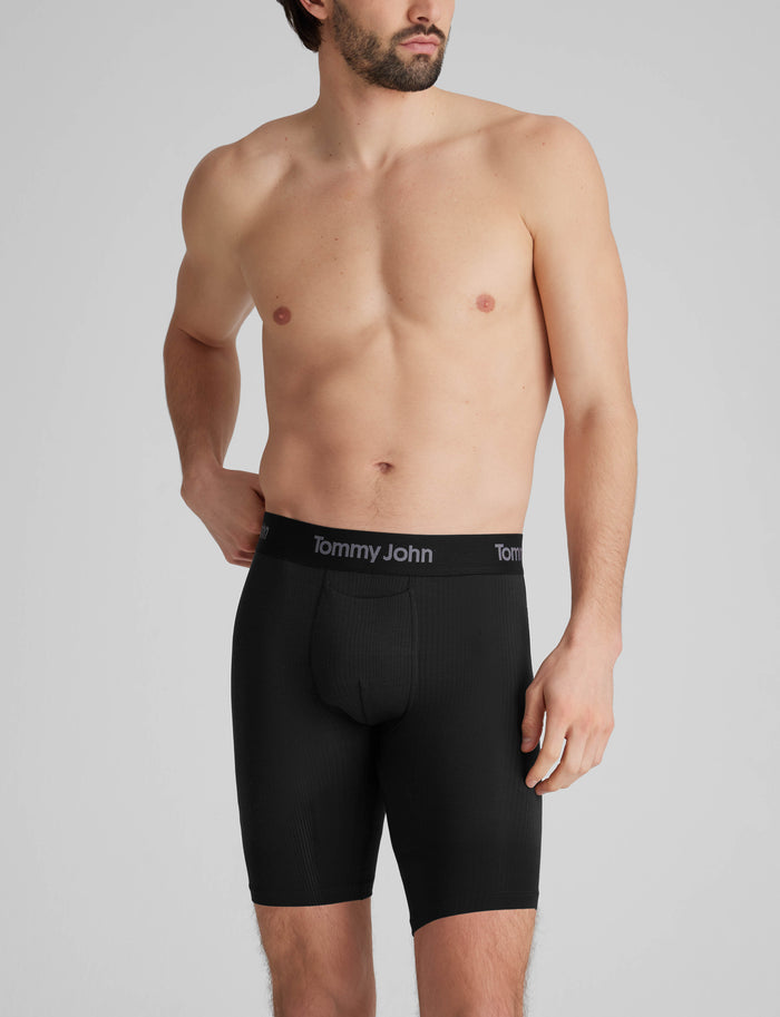 Second Skin Luxe Rib Boxer Brief 8" (6-Pack)::Black/Dress Blues Luxe