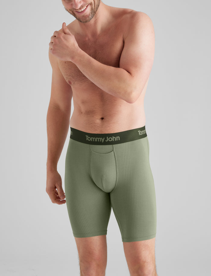 Second Skin Luxe Rib Boxer Brief 8"::Oil Green Luxe
