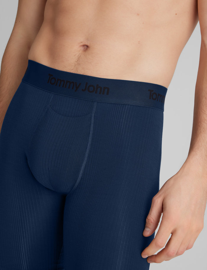 Second Skin Luxe Rib Boxer Brief 8"::Dress Blues Luxe