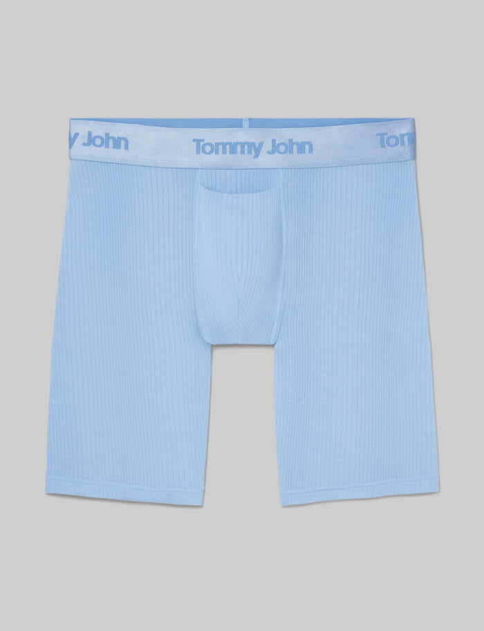 Second Skin Luxe Rib Boxer Brief 8"::Della Robbia Blue Luxe::Swatch