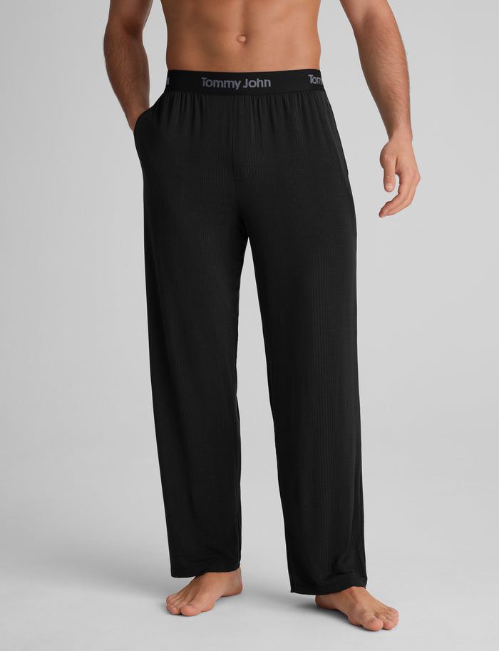 Second Skin Luxe Rib Sleep Pant::Black Luxe