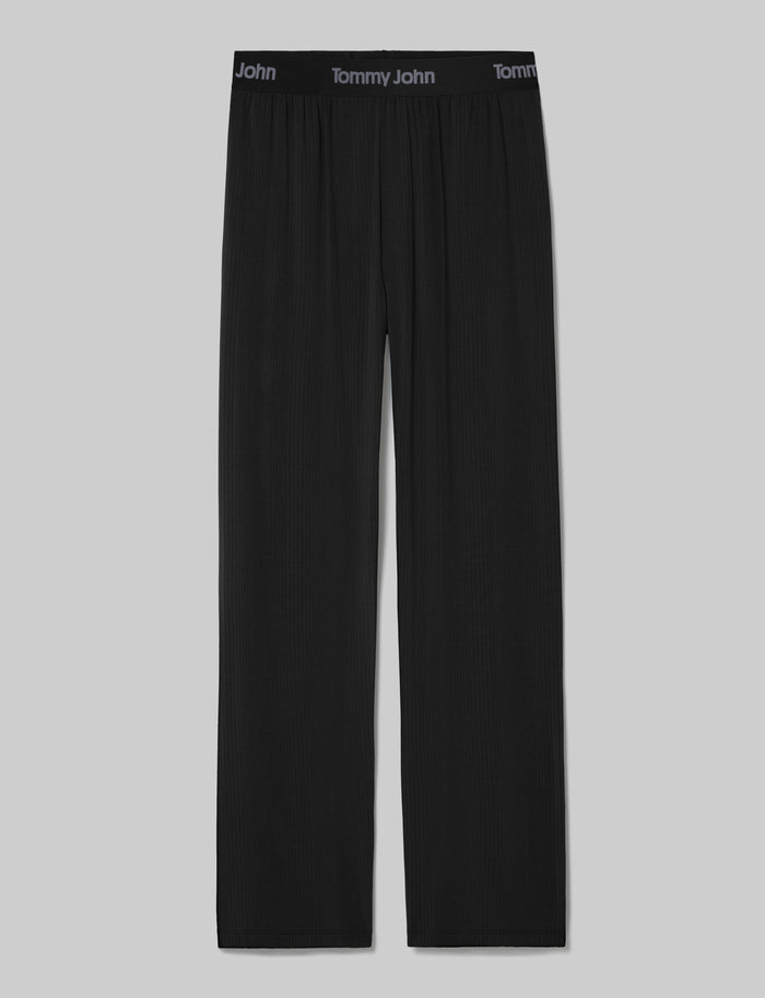 Second Skin Luxe Rib Sleep Pant::Black Luxe::Swatch