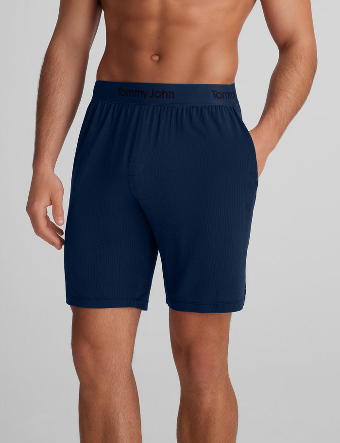 Second Skin Luxe Rib Sleep Short::Dress Blues Luxe