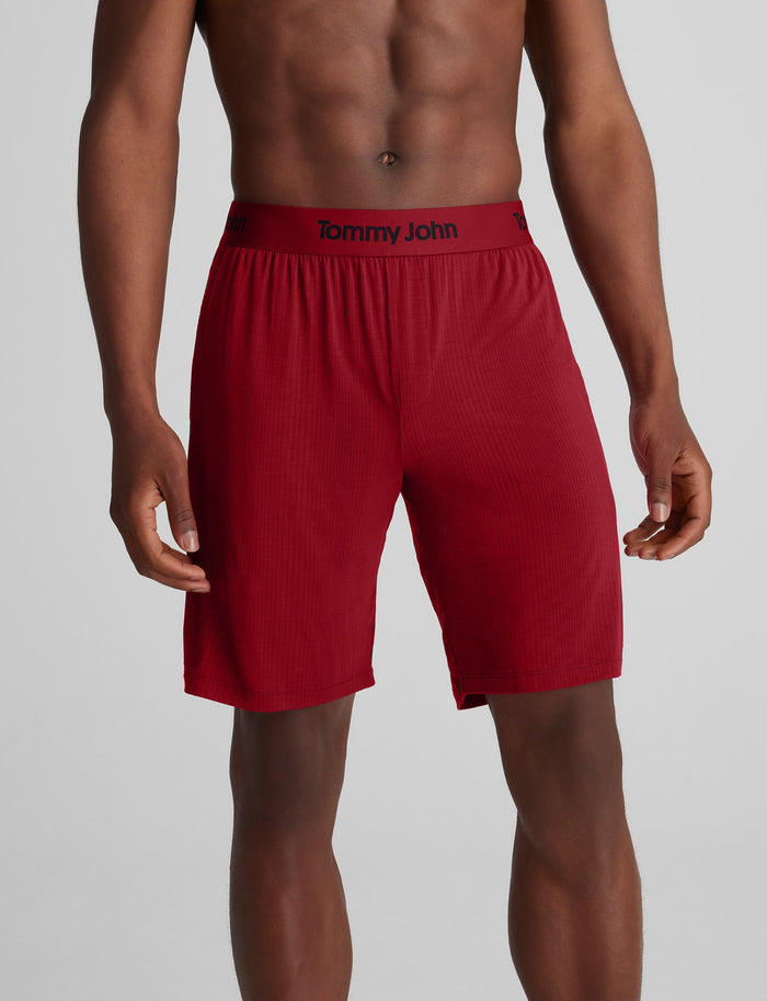 Second Skin Luxe Rib Sleep Short::Rhubarb Luxe