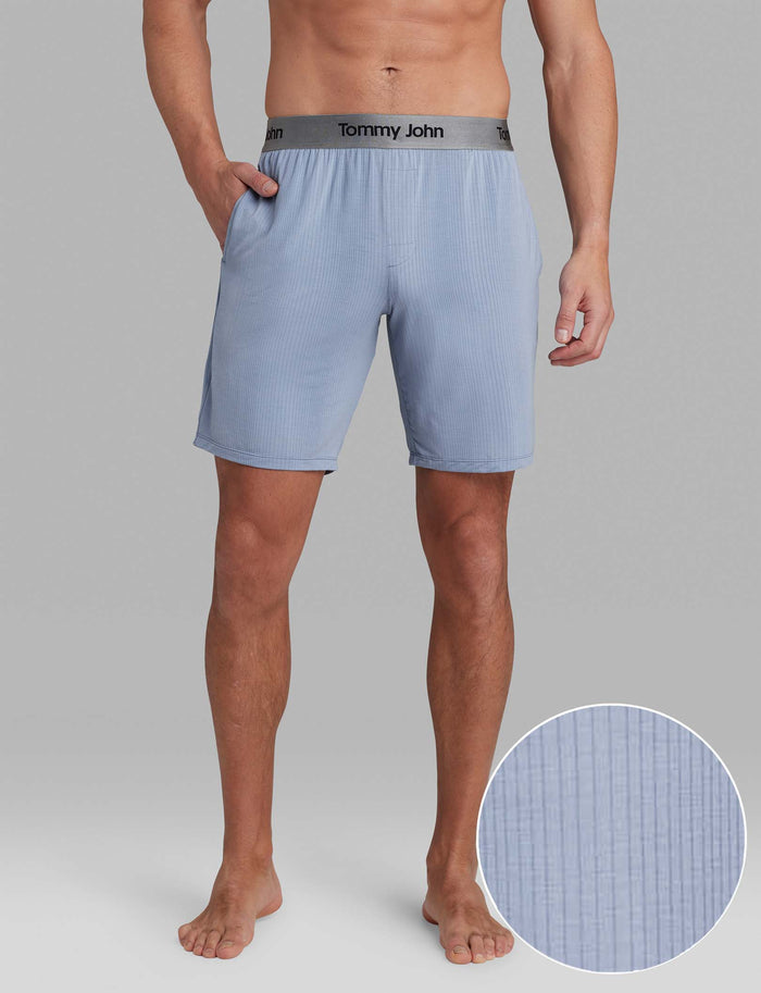 Second Skin Luxe Rib Sleep Short::Country Blue Luxe Rib