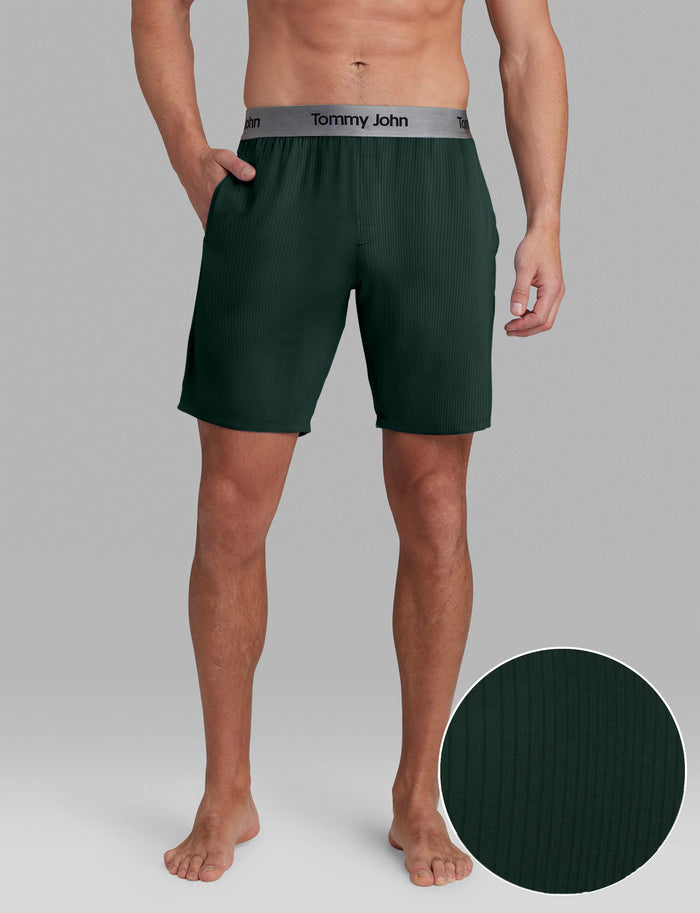 Second Skin Luxe Rib Sleep Short::Pine Grove Luxe Rib