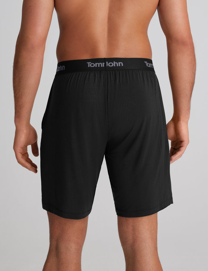 Second Skin Luxe Rib Sleep Tee & Short Set::Black Luxe