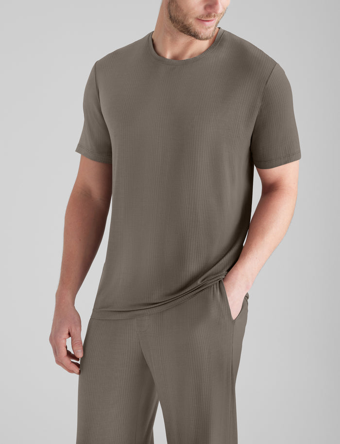 Second Skin Luxe Rib Sleep Tee::Falcon Luxe