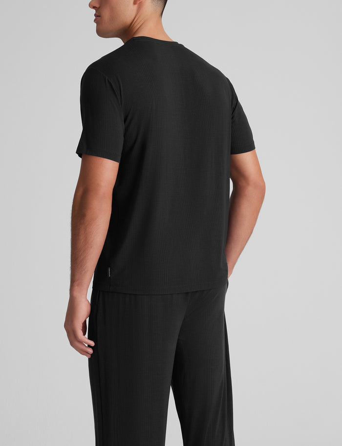 Second Skin Luxe Rib Sleep Tee::Black Luxe