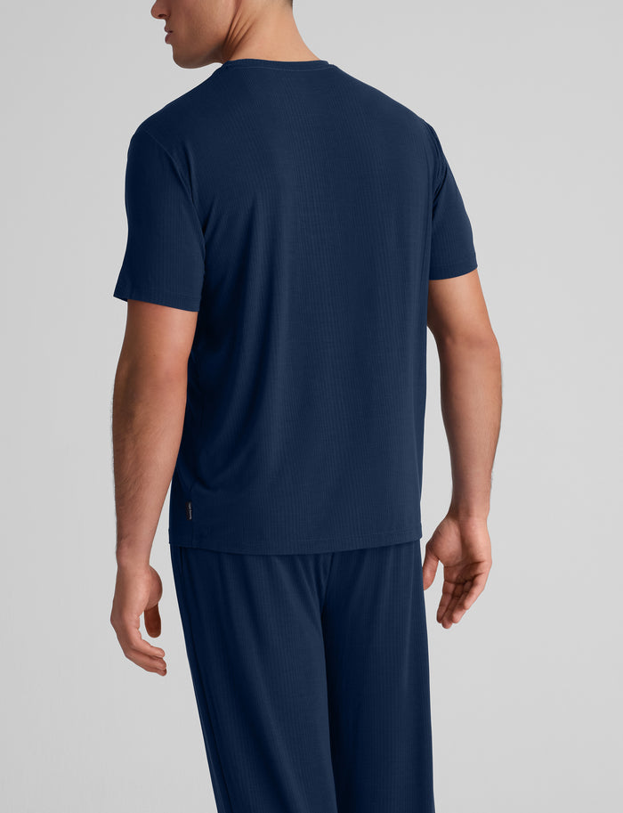 Second Skin Luxe Rib Sleep Tee::Dress Blues Luxe