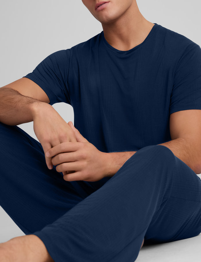 Second Skin Luxe Rib Sleep Tee::Dress Blues Luxe