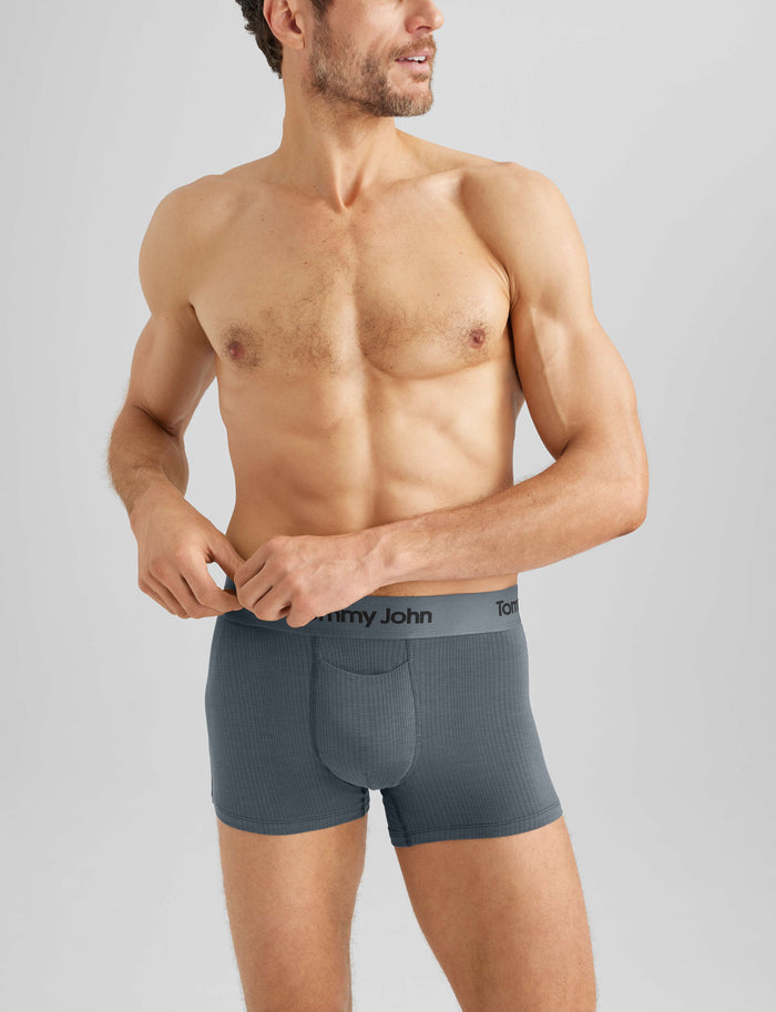 Second Skin Luxe Rib Square Cut 2" (6-Pack)::Black/Dress Blues/Turbulence Luxe