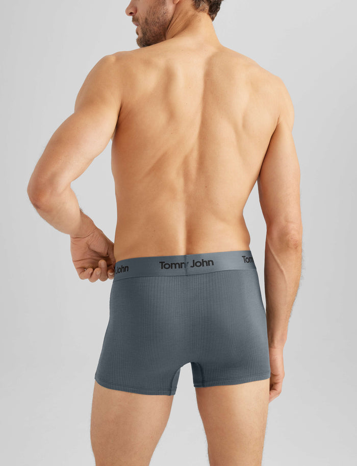 Second Skin Luxe Rib Square Cut 2" (6-Pack)::Black/Dress Blues/Turbulence Luxe