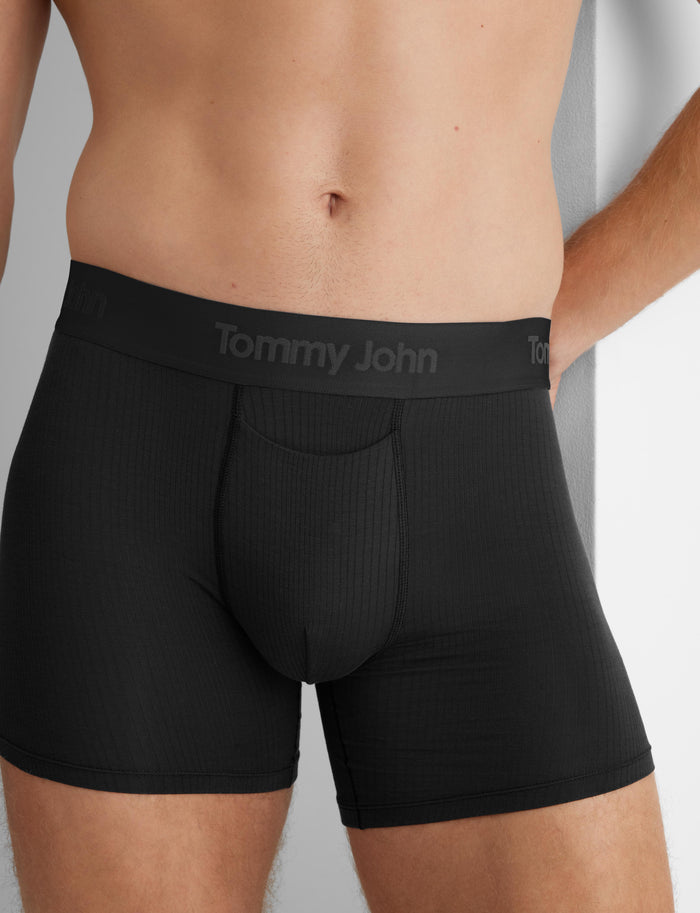 Second Skin Luxe Rib Trunk 4" (3-Pack)::Black/Dress Blues Luxe