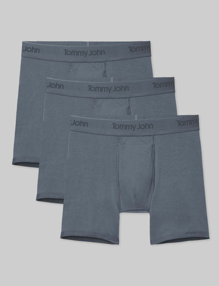 Second Skin Mid-Length Boxer Brief 6" (3-Pack)::Turbulence