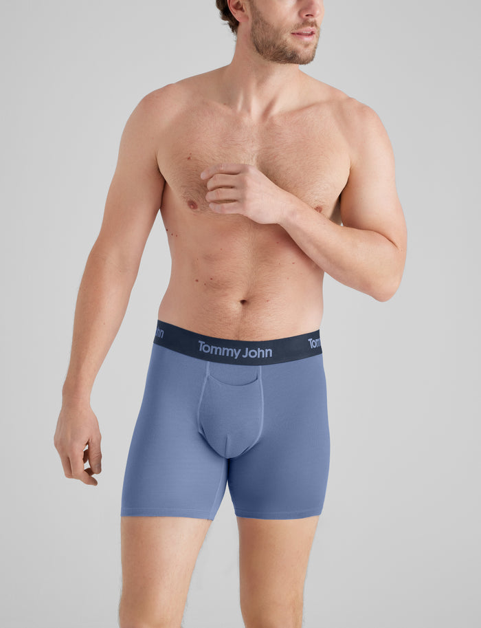 Second Skin Mid-Length Boxer Brief 6"::Colony Blue